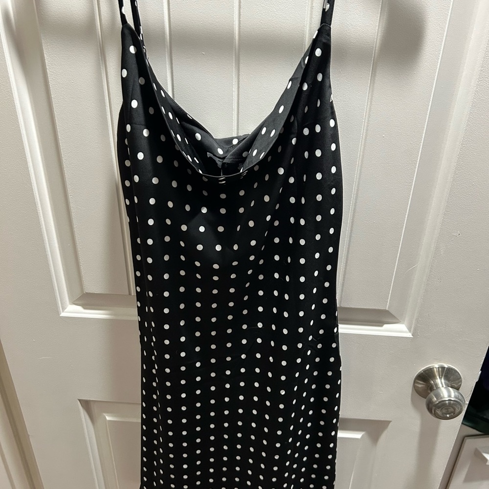 Polka dot silk dress